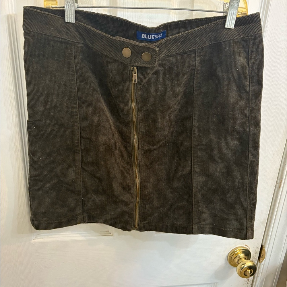 Blue Spice Dark Brown Mini Skirt